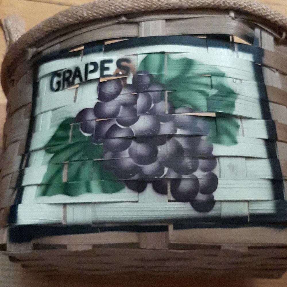 Painted Grapes Basket